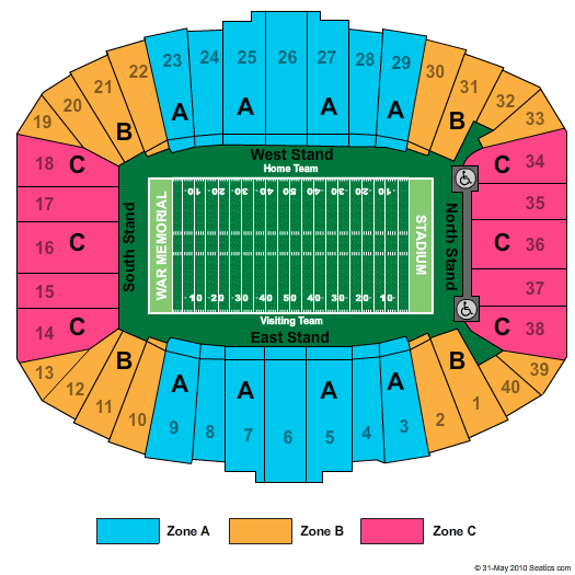 War Memorial Stadium - AR Football Zone Seating Chart